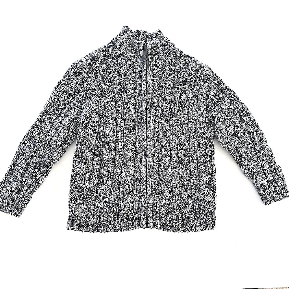 Janie and Jack full zip Cable Sweater